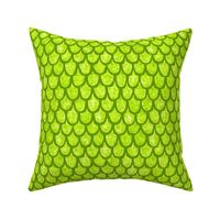mermaid scales in bright lime green