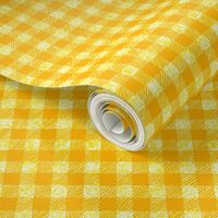 5/8" batik gingham - yellow and white