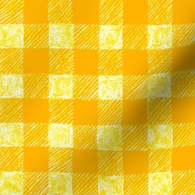 1" batik gingham - yellow on yellow
