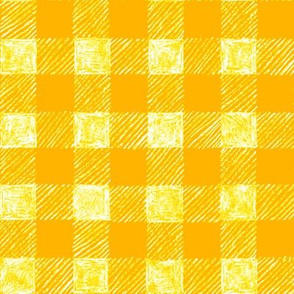 1" batik gingham - yellow on yellow