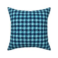 5/8" batik gingham - navy and bright blue