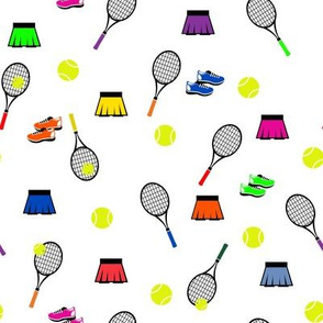 Tennis with Skirts White Background