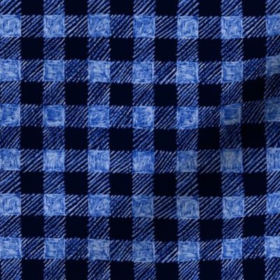 5/8" batik gingham - royal blue