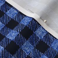 5/8" batik gingham - royal blue