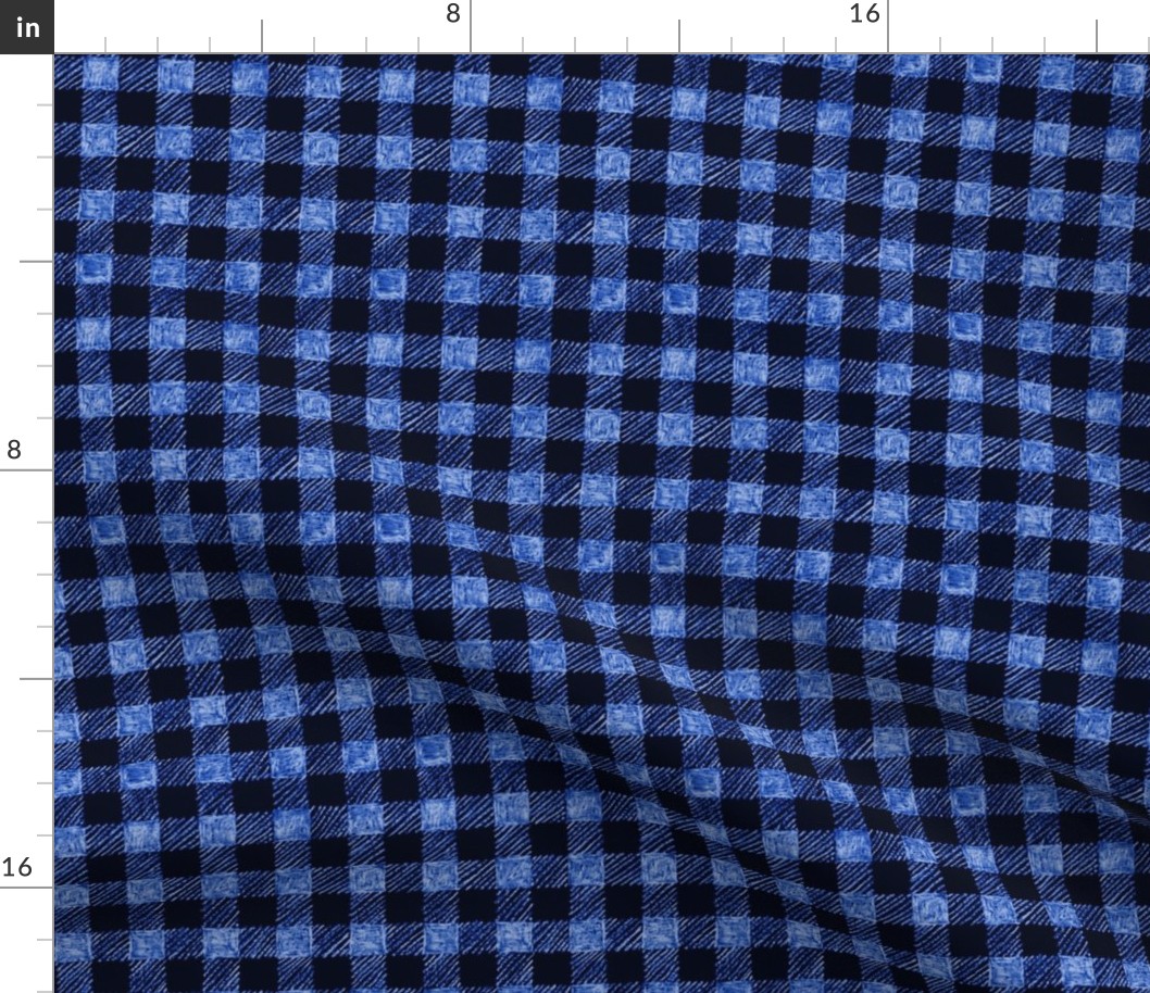 5/8" batik gingham - royal blue