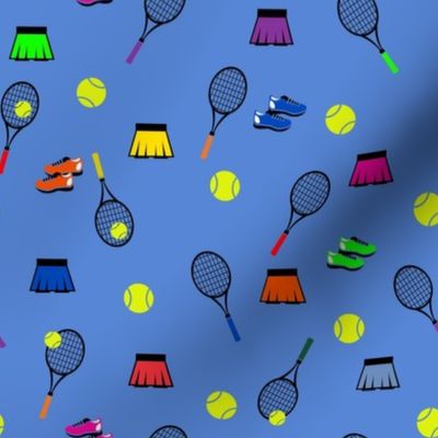 Tennis with Skirts Blue Background