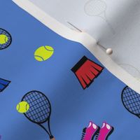 Tennis with Skirts Blue Background