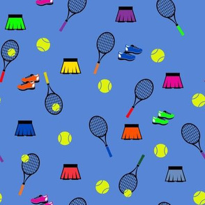 Tennis with Skirts Blue Background