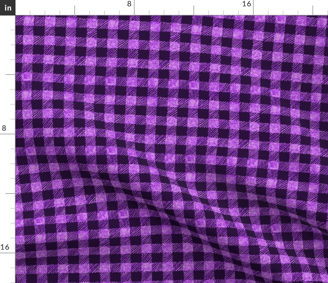 5/8" batik gingham - purple and lavender