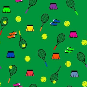 Tennis with Skirts Green Background
