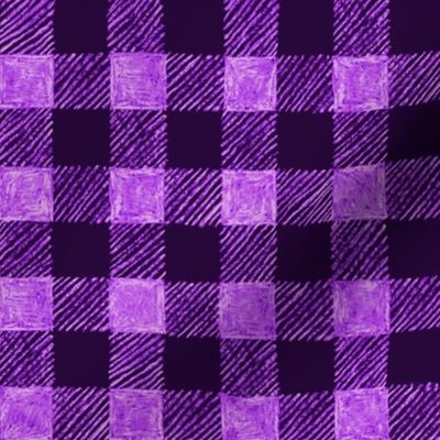 1" batik gingham - purple and lavender
