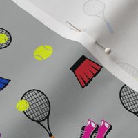 Tennis with Skirts Grey Background