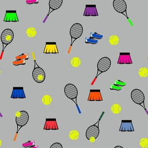 Tennis with Skirts Grey Background