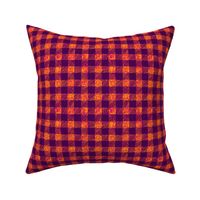 5/8" batik gingham - purple and orange