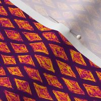 batik diamonds - orange on purple