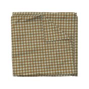 5/8" batik gingham - antique  light blue and brown