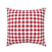 1" crayon gingham,  cranberry red on white