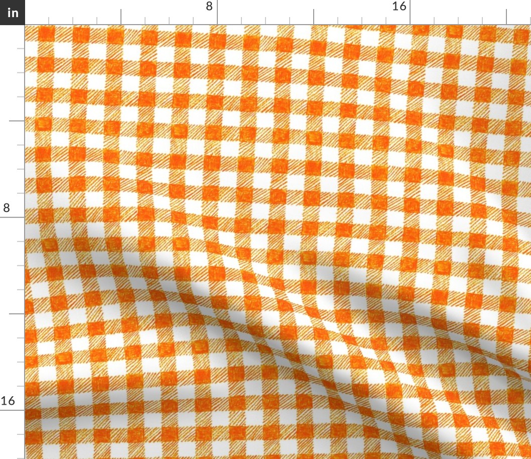 5/8" crayon gingham in solar orange