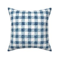 1" crayon gingham, navy blue on white