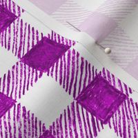 1" crayon gingham, bright plum on white