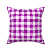 1" crayon gingham, bright plum on white