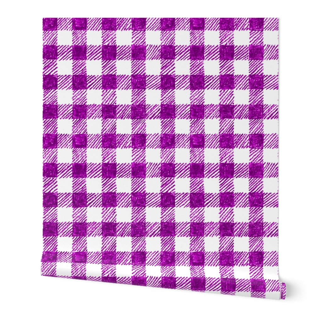 5/8" crayon gingham in  bright plum