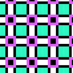 Square Art Deco Pattern in purple, green and black