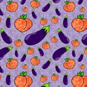 Peach And Eggplant Fabric, Wallpaper and Home Decor