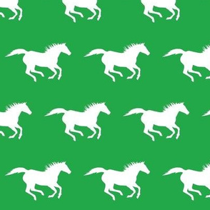Running Horses Green & White
