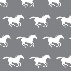 Running Horses Grey & White