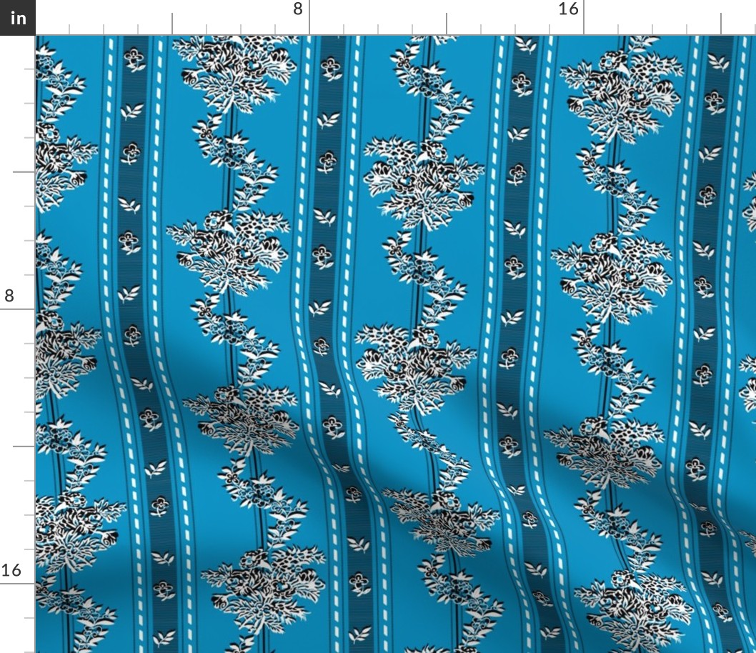 Phantom "Wishing gown" fabric - blue checkered / iridescent background