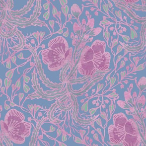 Shabby chic floral faded purple