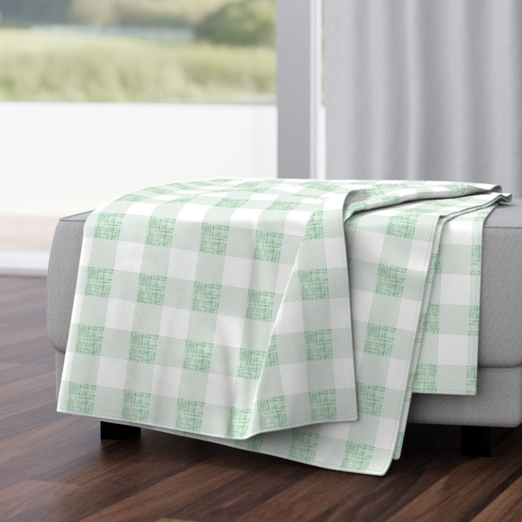 2" malachite light linen buffalo check