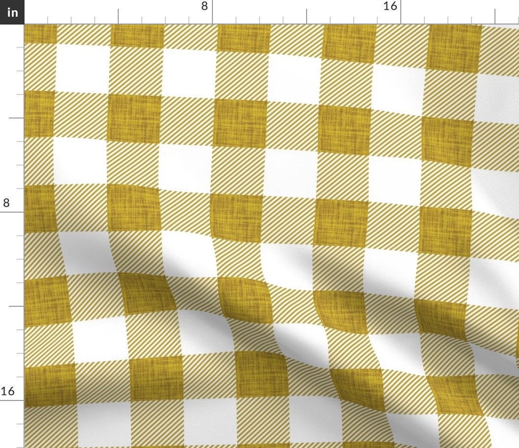 2" marigold linen buffalo check