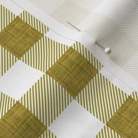 1" mustard linen buffalo check