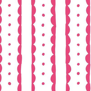 hot pink scalloped stripes and polka dots