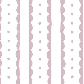 lilac purple scalloped stripes and polka dots
