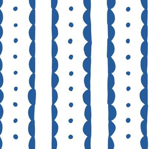 ocean blue scalloped stripes and polka dots