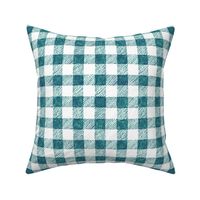1" crayon gingham, teal on white