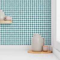 5/8" crayon gingham in  teal