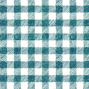 5/8" crayon gingham in  teal