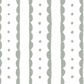 silver grey scalloped stripes and polka dots