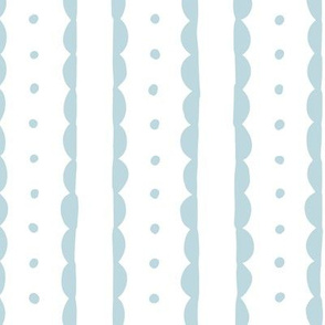 sky blue scalloped stripes and polka dots