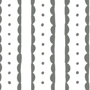 stone grey scalloped stripes and polka dots
