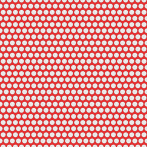 Small Golf Ball Pattern on Bright Red