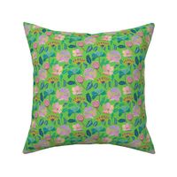 Indian florals - green - small