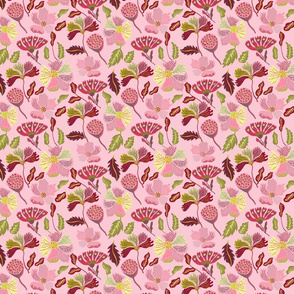 Indian florals - pink - small