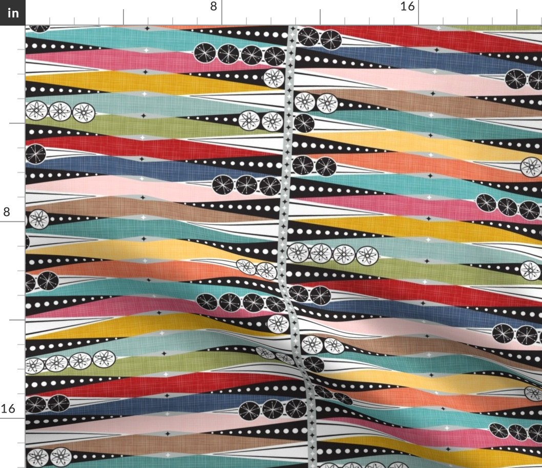 Atomic Age Backgammon ~ Retro Rainbow