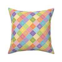 Atomic Age Starburst Check - Retro Pastel Rainbow