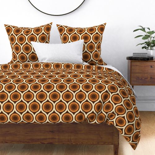 60s Brown Groovy Pattern Fabric | Spoonflower